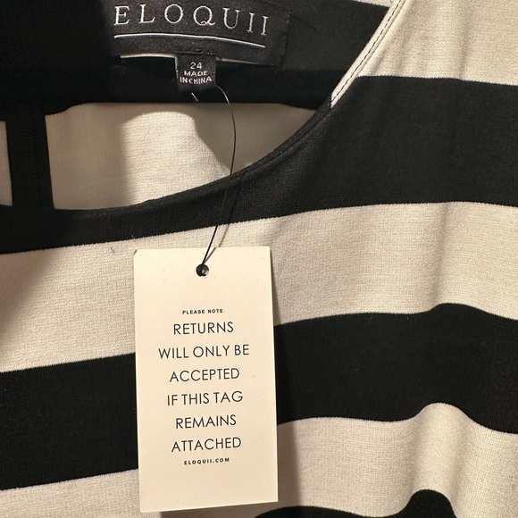 Eloquii Bold Striped Long Sleeve Dress - Picture 2 of 5